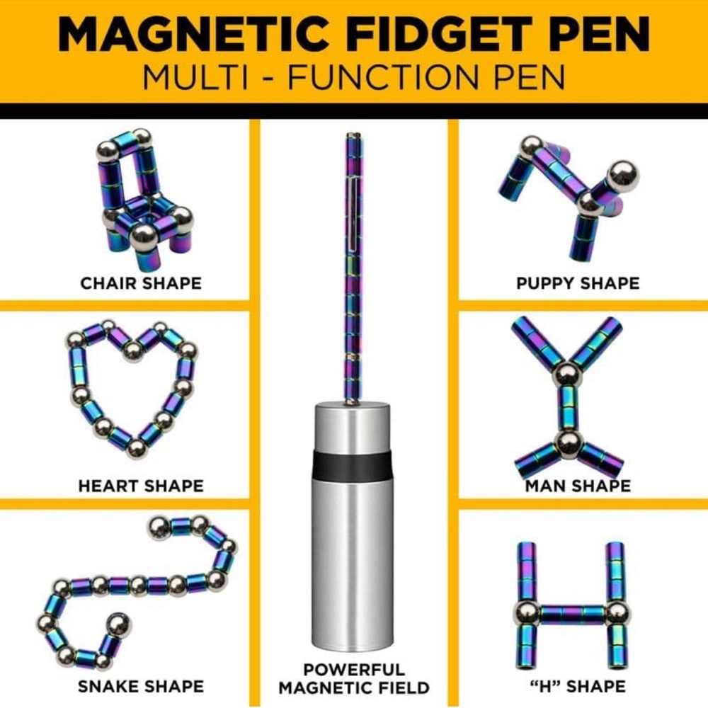 SK Fidget Pen- Stress Reliever- Magnetic Fidget Pen- Decompression Metal Pen